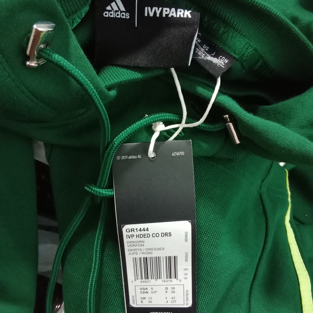 Adidas Ivy Park Hooded Cutout Dress Dark Green - Picture 8 of 8